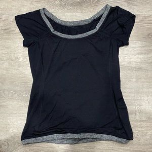 lululemon athletica Black and Gray Short Sleeve Tee